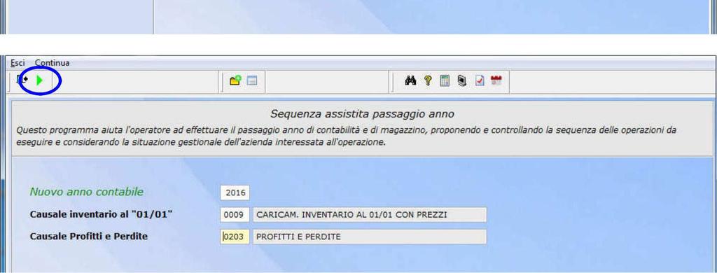 Per eseguire le operazioni di passaggio anno in maniera completamente automatica, controllata ed assistita accedere al menu Programmi di servizio Utilità di Taxi Sequenza assistita passaggio anno.