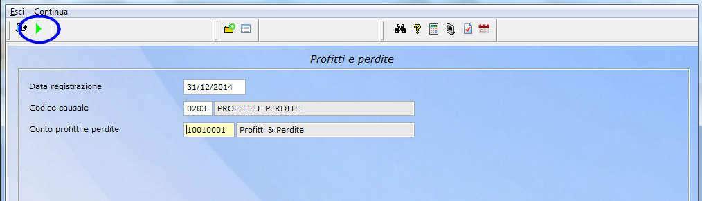31/12/2017 Compilare la videata come nell esempio e cliccare sulla freccia verde per