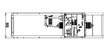 Scomparto tipo SINT6 Arrivo o partenza linea con interruttore combinato Sinter, isolato in SF6, con sezionatore di terra lato cavi STR/1.