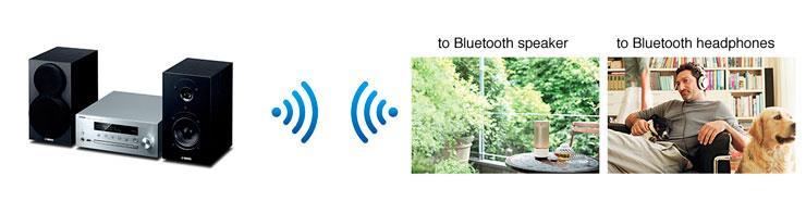 Puoi effettuare lo streaming di musica da MCR-N470D alle cuffie Bluetooth per un ascolto privato oppure ascoltare tramite diffusori Bluetooth Radio