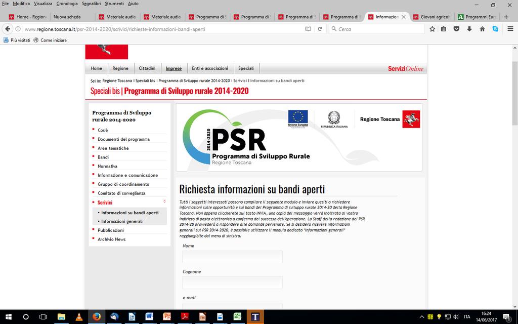 IL SITO WEB: FORM ON