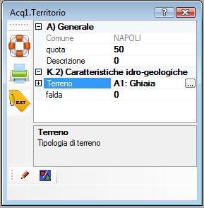 GLI ELEMENTI DEL SOFTWARE ACQUEDOTTI Territorio Il nodo Territorio consente di definire i limiti plano-altimetrici entro i quali si trova la rete.