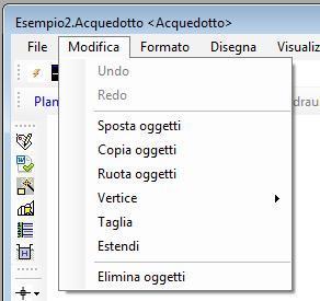 Menù Modifica Tutti i comandi del menù Modifica richiedono la previa selezione di uno o più oggetti.