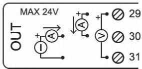L ingresso di un segnale di corrente ATTIVO richiede il collegamento dei morsetti 2 (positivo) e 3.
