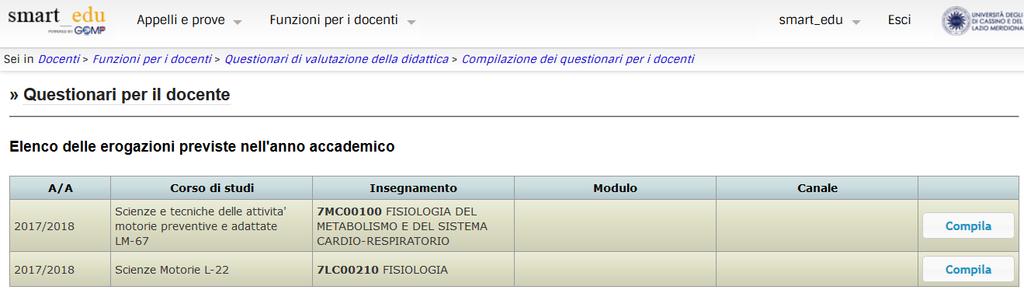 Figura 13 Il questionario prevede, come prima domanda, l indicazione del numero di studenti che hanno seguito l insegnamento/modulo (vedi Figura 14).