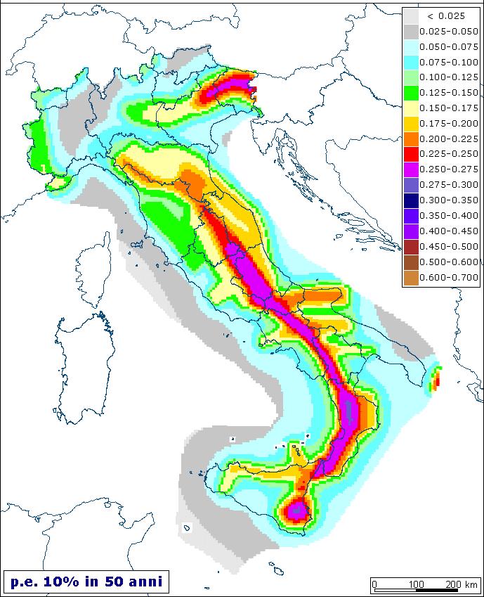 Fase 1: scelta dell Input sismico NTC18 Spettro elastico di riferimento: Nell Allegato B delle NTC08 la pericolosità sismica di base, su un sito di riferimento rigido orizzontale, viene definita