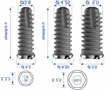 z 77,05 * La confezione comprende: impianto, moncone avvitatore e vite-tappo Q-Implantat impianto cilindrico con piattaforma allargata h Ø 3,8 Ø 4,25 Ø 5,0 002 1982 002 1988 7,0 - - - 8,0 10 11,5