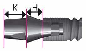 Moncone standard corto in titanio Ø 6,5 mm 309 3054 ø 6,5 x 1 mm H - 4 mm K 309 3055 ø 6,5 x 2 mm H - 4 mm K 309 3056 ø 6,5 x 3 mm H - 4 mm K conf. 1 pz.