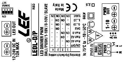 Istruzioni d'uso Norme di Riferimento : EN 55015 / EN 61000-3-2 / EN 61347-1 / EN 61347-2-13 / EN 61547 / EN 62384 Codice : INTERFACCIA DI DIMMERAZIONE PER MODULI LED IN TENSIONE 12-24V DIMMERABILE