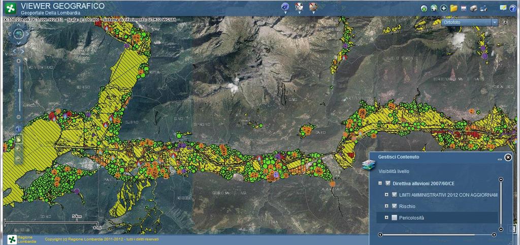 MAPPE DEL RISCHIO Rischio al quale sono soggetti gli elementi esposti ricadenti entro le aree allagabili: Elementi esposti: persone, infrastrutture e strutture strategiche (autostrade, ferrovie,