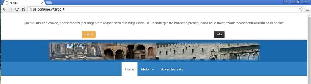 PREMESSA Aprire il browser e digitare l'indirizzo http://pa.comune.viterbo.it/ N.B.