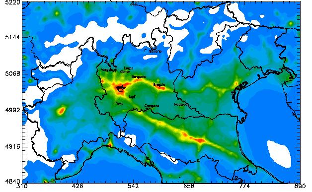 5% riduzione NO x sulla sola Lombardia; 5. -25% riduzione NO x sulla sola Lombardia; 6. -50% riduzione NO x sulla sola Lombardia; 7. -25% riduzione congiunta NH 3 e NO x sulla sola Lombardia; 8.