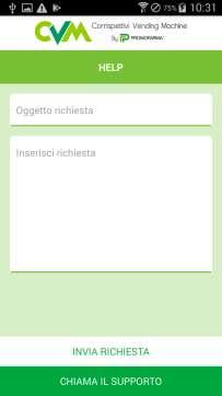 registrati; Scansiona : accesso alla lettura QR Code del distributore che si intente registrare; Contatti : sezione per entrare in contatto con Promofarma.