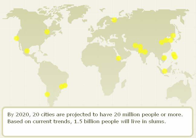 Nei prossimi 30 anni il 61% della popolazione mondiale vivrà in aree urbane (Cohen 2006) Urbanizzazione Maggiore reddito disponibile, ricerca di