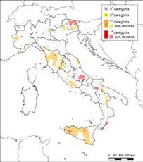 CLASSIFICAZIONE 2003 (OPCM 3274, allegato 1, punto 3) La scelta, almeno in prima applicazione, di non procedere a declassificazioni fa sì che la mappa, di cui al punto 3 dell