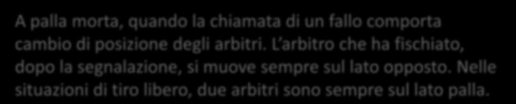 Si riferisce al lato del campo opposto al tavolo Udc Il lato del campo in cui operano Guida e Coda Il lato del campo in cui opera il Centro La posizione che il Guida deve assumere prima di dare