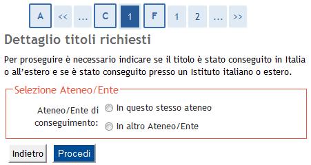 UNIVERSITÁ DEGLI STUDI DI MODENA E REGGIO EMILIA Nella pagina Selezione Corso