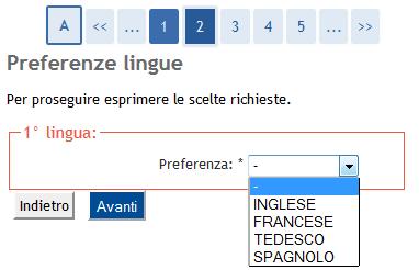 9). Una volta espresse le preferenze, clicca per procedere. Fig. 9 Pagine per la scelta delle preferenze In seguito (Fig.