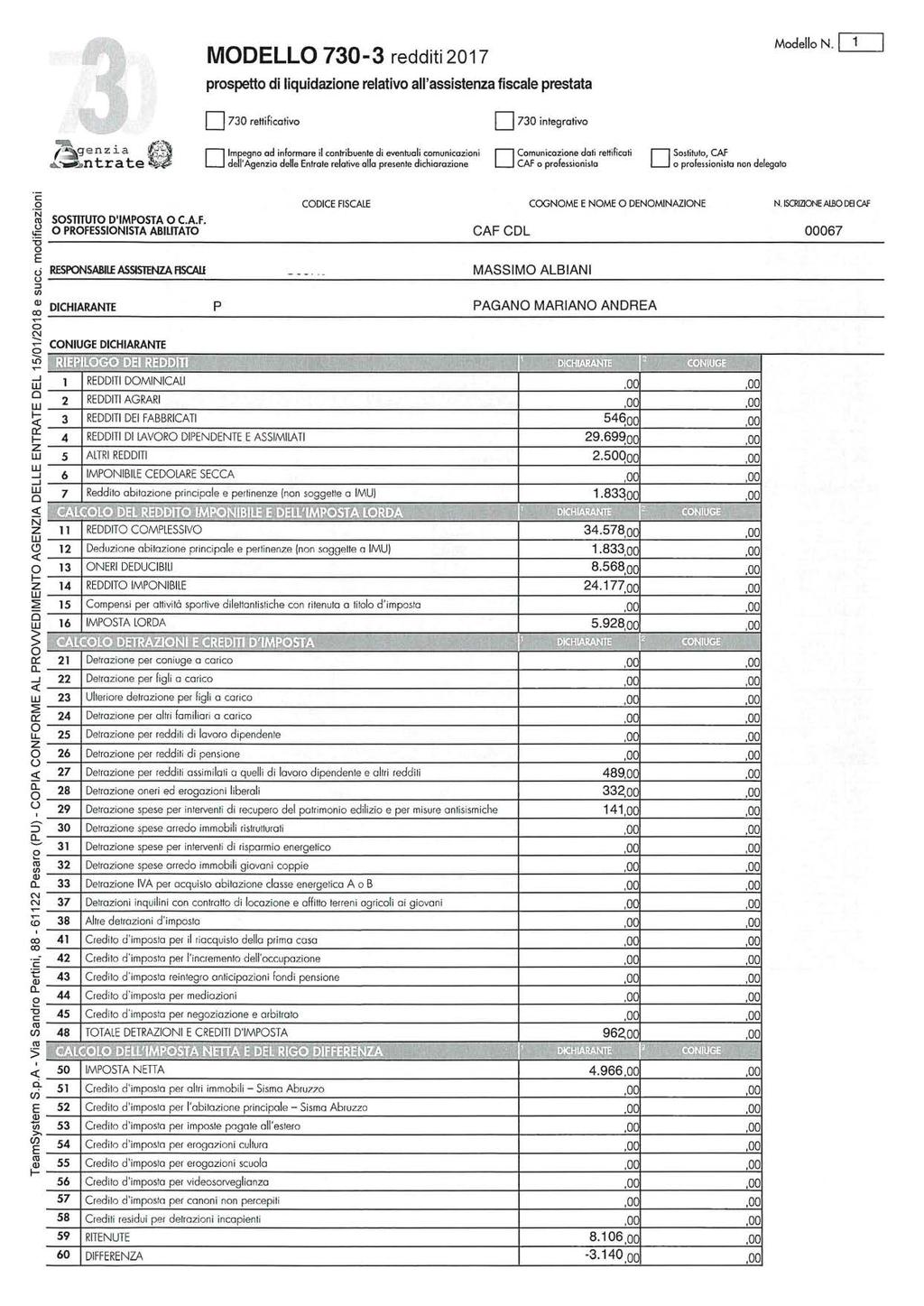 MODELLO 70- redditi 07 prspett di liquidaie relativ allassistea fiscale prestata i, D 70 rettificativ ~ g e ia mpeg d ifrmare il ctribuete di evetuali cmuicaii.