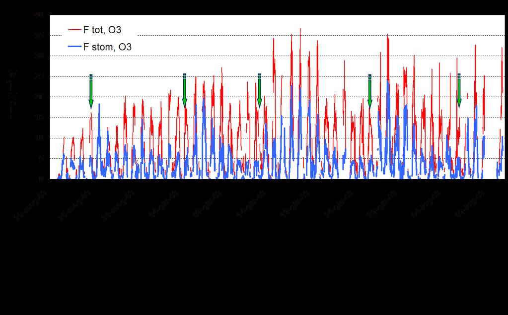 L uptake stomatico varia in funzione della disponibilità idrica della