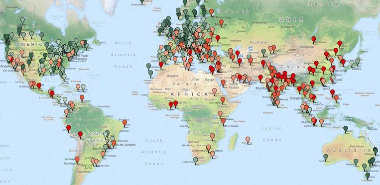 La mappa mondiale dell inquinamento