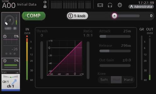 Schermate di configurazione Schermata COMP Consente di configurare il compressore per ogni canale.