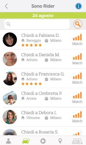 L App fa un match automatico per verificare se ci sono altri Utenti con una Pianificazione in linea con la tua. 2.