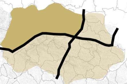 CONFIGURAZIONE FISICA QUATTRO AREE OMOGENEE Area Nord-Ovest Colline elevate e aspre Valli ora ampie