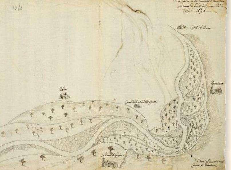CONFIGURAZIONE FISICA Storia dei luoghi-le modifiche del paesaggio Veduta della collina Casalese del 1582.