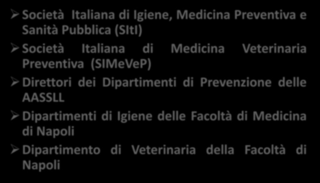 AASSLL Dipartimenti di Igiene delle Facoltà di