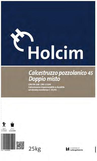 Il calcestruzzo Pozzolanico C 35/45 (Rck 45) Le caratteristiche Designazione Calcestruzzo strutturale predosato durabile, impermeabile, ad elevata resistenza R CK 45 (f ck cube 45