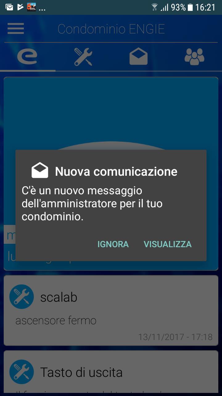 Aggiornamento in tempo reale notifiche push Ricevere una notifica quando: viene aperta una nuova segnalazione una