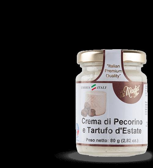 Crema di Pecorino e Tartufo d'estate Shelf life: 30 Mesi Descrizione: Crema spalmabile, che può essere usata anche come salsa, che