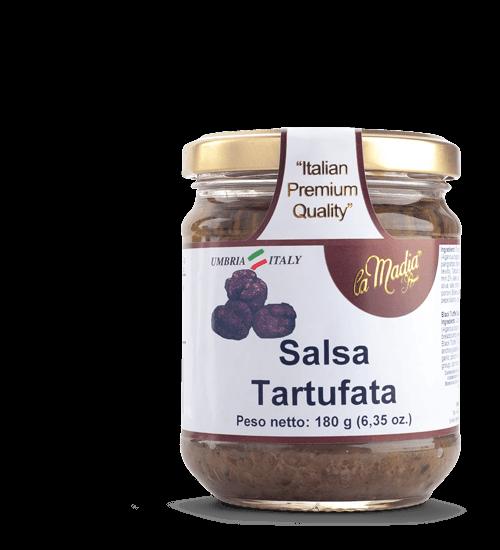 Salsa tartufata Shelf life: 36mesi Descrizione: Salsa al tartufo nero d Estate (Tuber aestivum Vitt.) spalmabile, ideale per preparare ricette di vario genere. Ottima come spuntino spalmata sul pane.