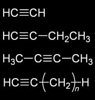 Le regole sono le stesse degli alcheni, solo che si deve individuare la catena più lungo contenente il maggior numero di legami multipli, dei quali almeno un deve essere triplo.