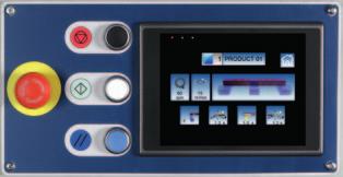 COMPACTA S4, S6, S9, S12 PANNELLO TOUCH SCREEN A COLORI TOUCH SCREEN CONTROL PANEL Velocità ralla (rpm) Thrust bearing speed (rpm) Velocità di avanzamento (m/min) Infeed speed (m/min) Tempo