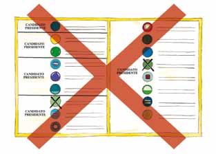 ERRORI DA EVITARE PER ESPRIMERE IL VOTO IN MODO VALIDO Non è valida: la scheda compilata con la penna anziché con la matita copiativa fornita dal seggio; la scheda nella quale sono tracciati segni o