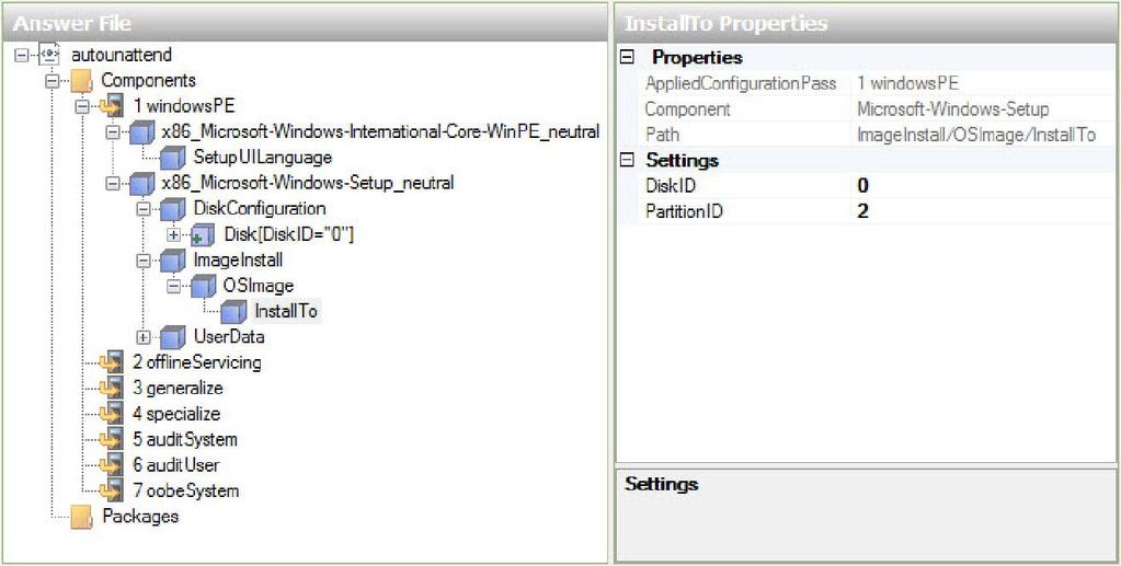 Passo 9 Nel riquadro "Immagine di Windows", individuare ed espandere il componente Microsoft-Windows-