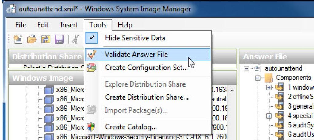 Fare clic su Strumenti > Convalida File di Risposta. Selezionare la scheda Convalida nel riquadro "Messaggi".