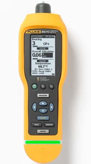 Misuratore di vibrazioni 805 FC Il dispositivo 805 FC può essere facilmente aggiunto alle ispezioni degli operatori per analizzare le condizioni della macchina.