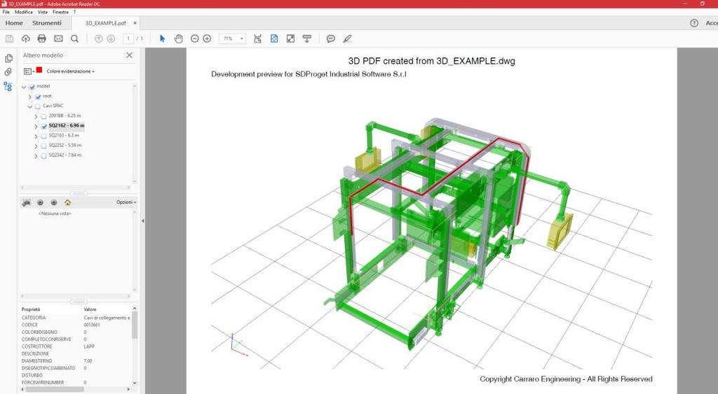 Modulo Opzionale Il file pdf 3D viene generato comprensivo delle