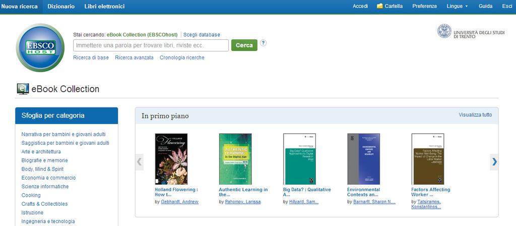 26 Per accedere alla pagina della collezione degli ebook è sufficiente