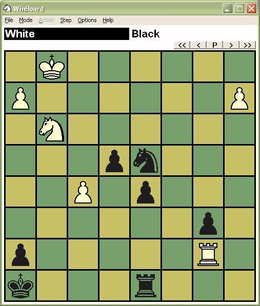 dopo 34. Cf6 Non c è difesa! Su Tg8+ il B si limita a spostare il Re. Poche mosse dopo ho abbandonato. Ma adesso torniamo indietro al diagramma della 31a. La mossa da fare era il terzo salto!
