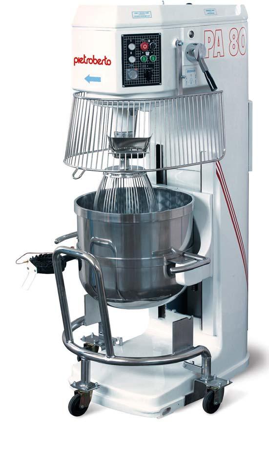 Mescolatrice planetaria automatica Automatic planetary mixers PA 60-80-120 È ideale nelle lavorazioni di prodotti per pasticceria, di prodotti chimici, cosmetici e sostanze grasse.