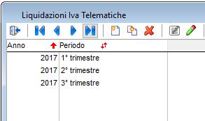 Selezionando la voce Liquidazione Iva Telematica, si aprirà l elenco delle liquidazioni telematiche già eseguite (al primo accesso l elenco risulterà