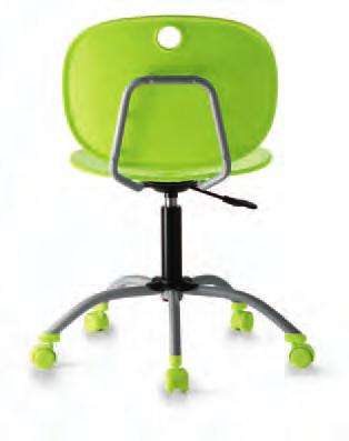 Starbase swivel chair with embossed aluminium coloured metal structure; adjustable