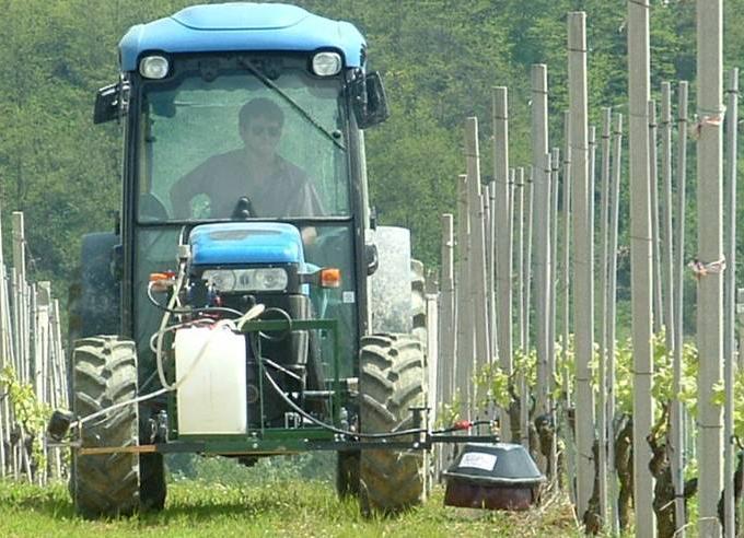 localizzato del sottofila delle colture arboree Irroratrici da sottoporre al