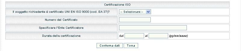 In questo caso non saranno visualizzabili le sezioni A1 Capacità gestionale e Sezioni dalla C1 alla C8.