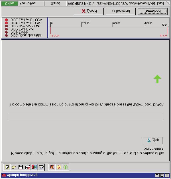 Tutte le impostazioni necessarie vengono eseguite nel convertitore automaticamente ed il programma IPOS "Posizionamento