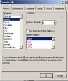 Formattazione Contenuto delle celle Il dato contenuto in una cella può